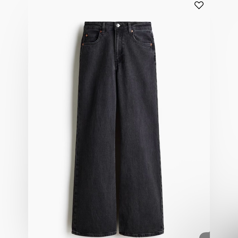 H&M Harper Classic Black Wide-Leg Jeans